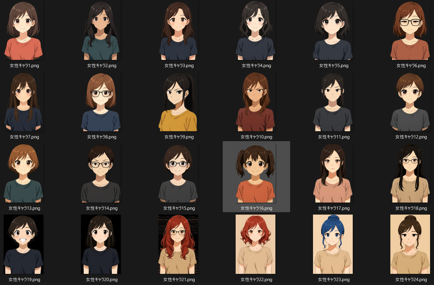 女性用キャラクターアイコン